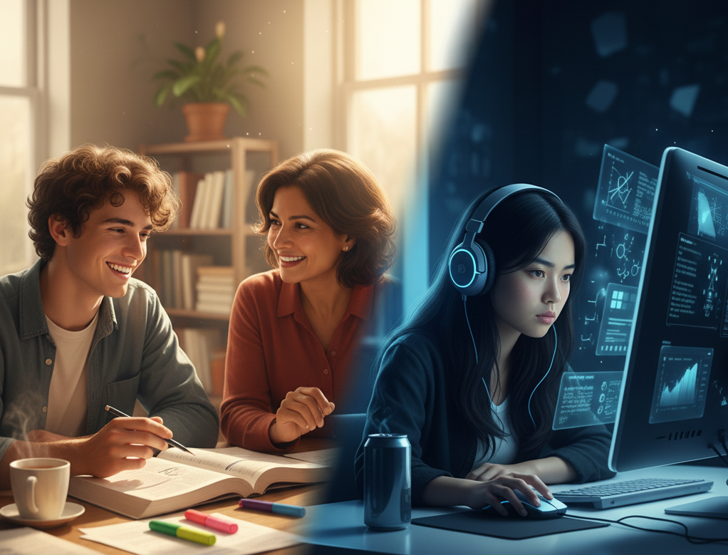 Human Tutoring vs AI Tutoring